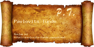 Pavlovits Tünde névjegykártya