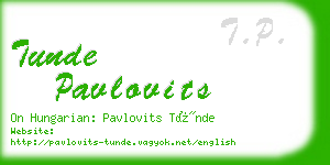 tunde pavlovits business card